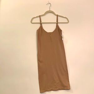 Free People seamless mini slip dress nude size M/L